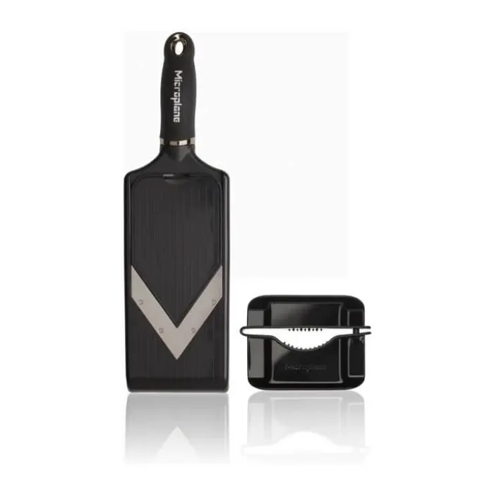 Microplane Mandolin V-skær og Julienne L 36 cm - Silikone/Stål - Sort/Sølv