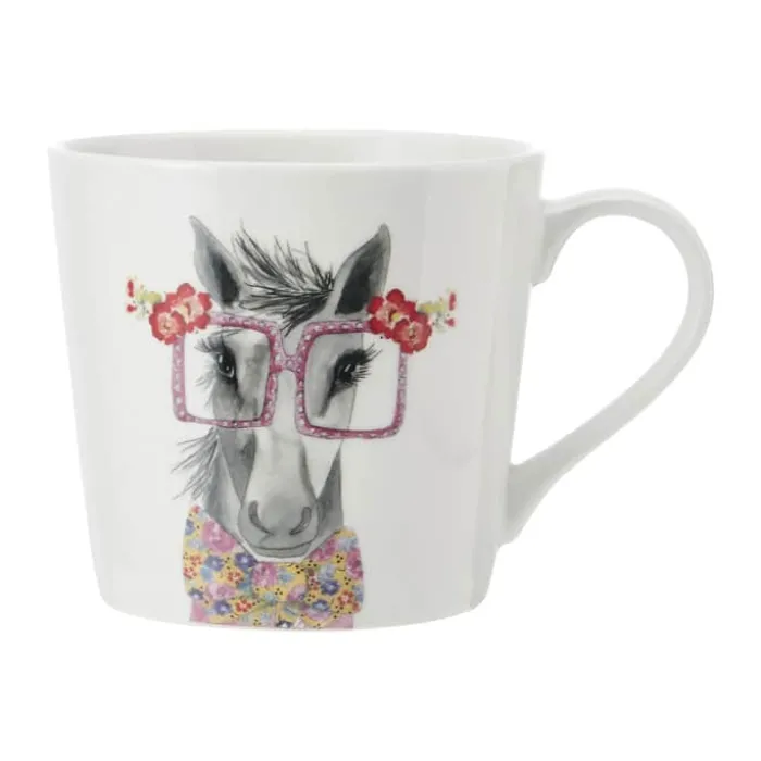 Mikasa TipperleyHill Krus - Hest 38 cl - Ler - Hvid