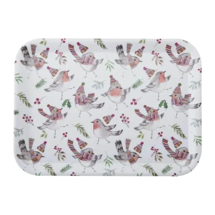 Mikasa TipperleyHill Serveringsbakke B 32 x L 43,5 cm - Melamin - Hvid/lyserød