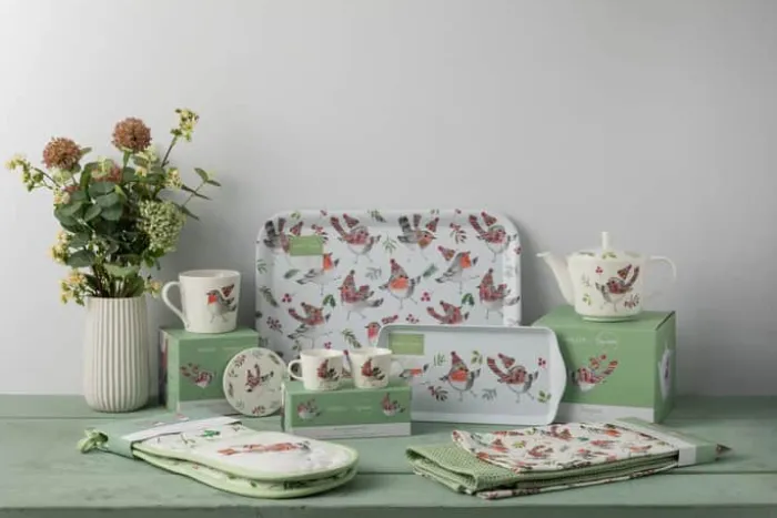 Mikasa TipperleyHill Serveringsbakke B 32 x L 43,5 cm - Melamin - Hvid/lyserød