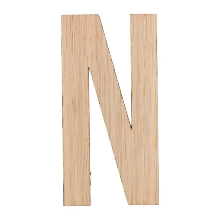 Minifabrikken Bogstav - N H 10 x B 5,5 x D 0,5 cm - Lys eg