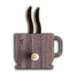Minifabrikken Knage - Kaffekop H 11,5 x B 8,8 x D 2 cm - Valnød/messing