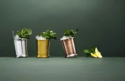 Mixology by CASA Living Mint Julep Krus - 3 stk. 35 cl - Rustfrit stål - Stål/guld/kobber