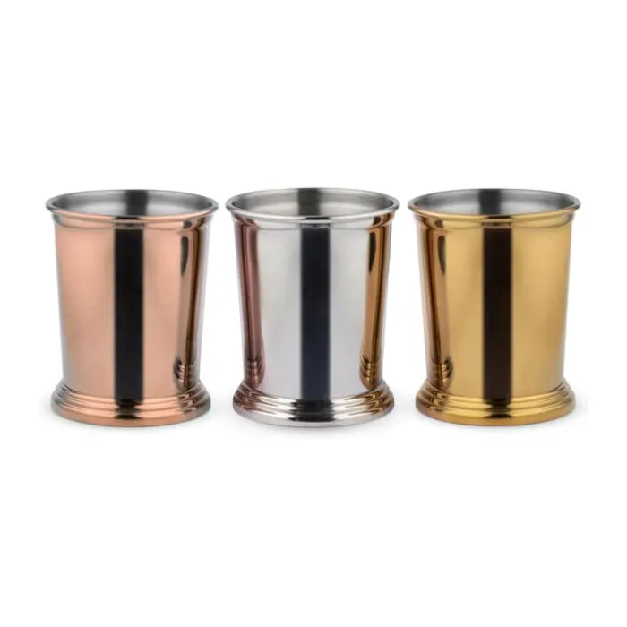 Mixology by CASA Living Mint Julep Krus - 3 stk. 35 cl - Rustfrit stål - Stål/guld/kobber