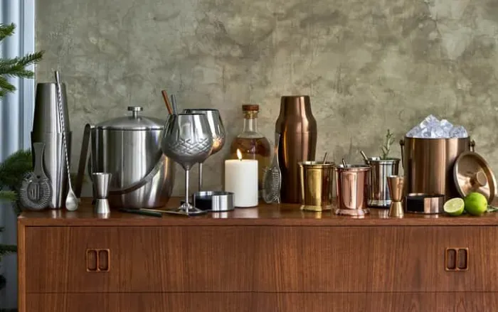 Mixology by CASA Living Mint Julep Krus - 3 stk. 35 cl - Rustfrit stål - Stål/guld/kobber