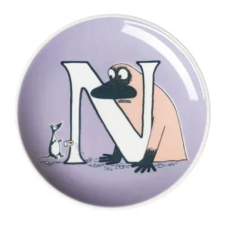Moomin Arabia ABC Tallerken - N Ø 10,5 cm - Vitroporcelæn - Multifarvet