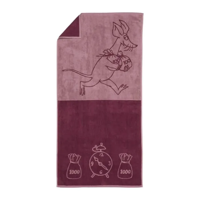 Moomin Arabia Badehåndklæde - Sniff B 70 x L 140 cm - Økologisk bomuld - Rød