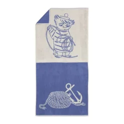 Moomin Arabia Badehåndklæde - Too-Tikki B 70 x L 140 cm - Økologisk bomuld - Blå