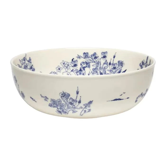 Moomin Arabia Haru Serveringsskål Ø 28 cm - Vitroporcelæn - Hvid/blå
