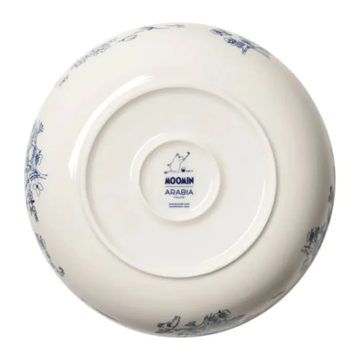 Moomin Arabia Haru Serveringsskål Ø 28 cm - Vitroporcelæn - Hvid/blå