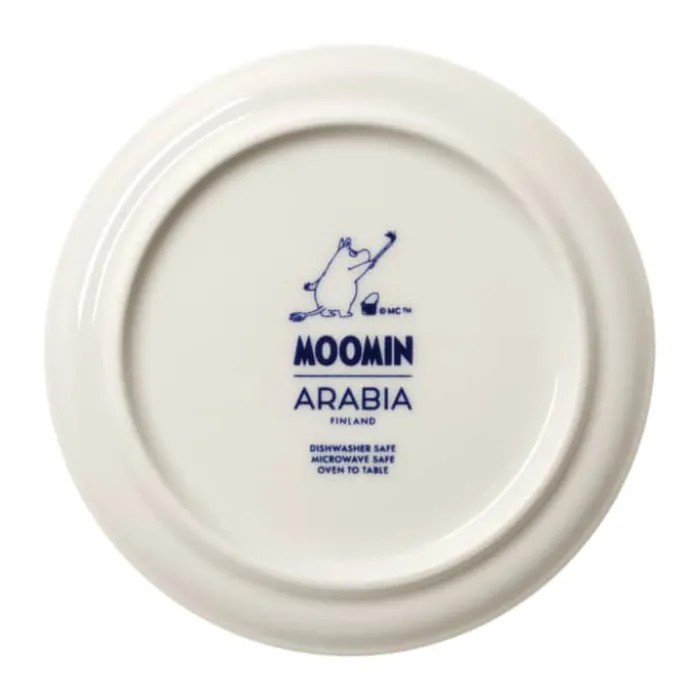 Moomin Arabia Haru Sidetallerken Ø 12 cm - Vitroporcelæn - Hvid/blå