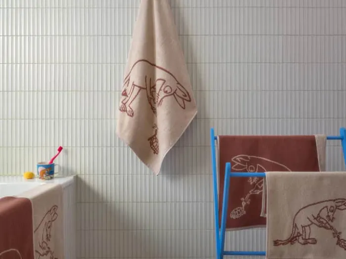 Moomin Arabia Håndklæde - Sniff B 70 x L 140 cm - Bomuld - Beige
