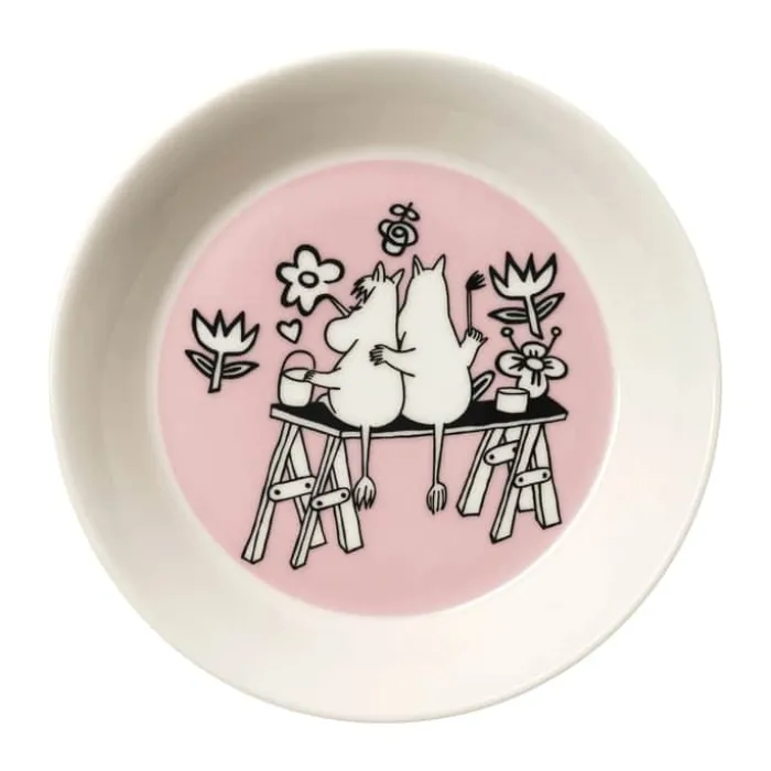 Moomin Arabia Kærlighed 30 år Jubilæumsunderkop Ø 15 cm - Vitroporcelæn - Lyserød