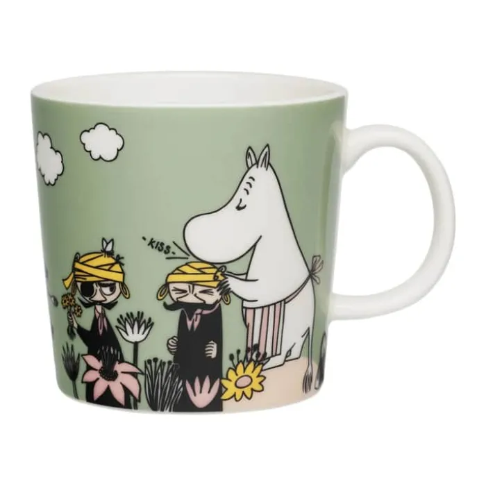 Moomin Arabia Kærlig omsorg Krus 30 cl - Vitroporcelæn - Grøn