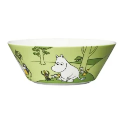 Moomin Arabia Skål - Mumitrold Ø 15 cm - Vitroporcelæn - Græsgrøn