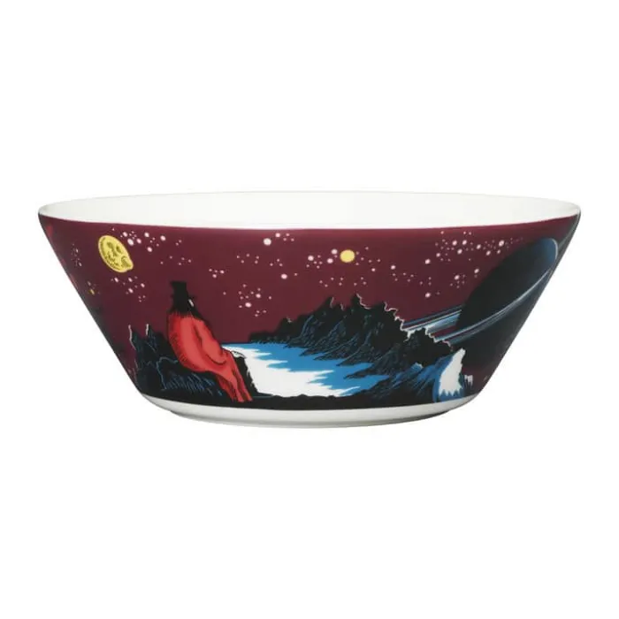 Moomin Arabia Skål - Troldkarlen Ø 15 cm - Vitroporcelæn - Rød