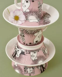 Moomin Arabia Tallerken - Kærester Ø 19 cm - Vitroporcelæn - Lyserød