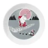 Moomin Arabia Tallerken - Mumi flytter Ø 19 cm - Vitroporcelæn - Grå