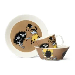 Moomin Arabia Tallerken - Stinky i aktion Ø 19 cm - Vitroporcelæn - Brun