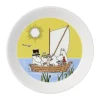 Moomin Arabia Tallerkensæt - Sejlads og Bål - 2 stk. Ø 19 - Vitroporcelæn -Multifarvet