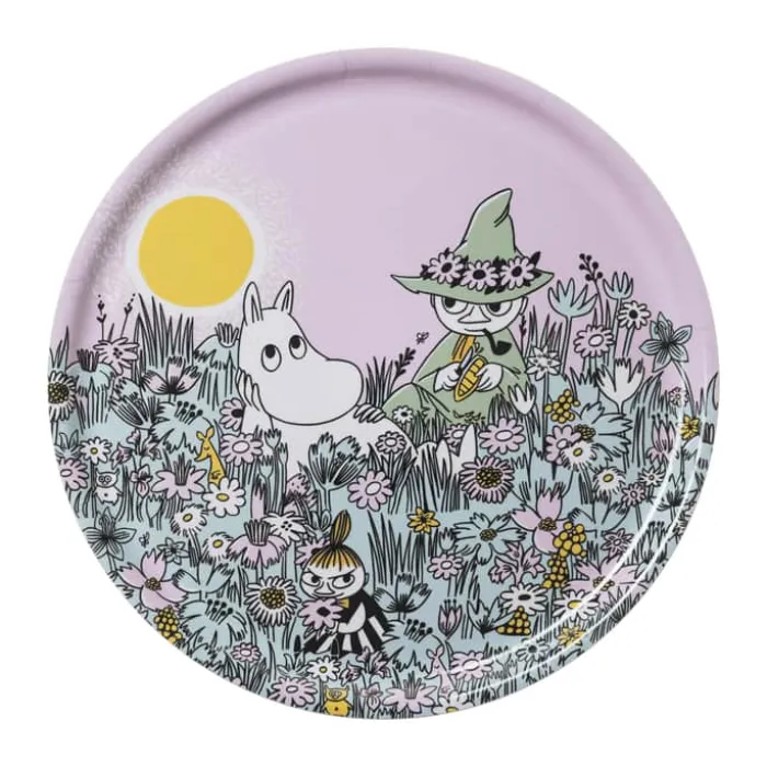Moomin Arabia Venner for evigt Serveringsbakke Ø 35 cm - Træ/plastik - Lilla