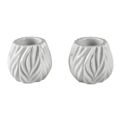 Morsø Flame Fyrfadsstage - 2 stk. Ø 8,3 x H 6,8 cm - Porcelæn - Hvid