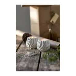 Morsø Flame Fyrfadsstage - 2 stk. Ø 8,3 x H 6,8 cm - Porcelæn - Hvid