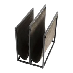 Muubs Bronx Magasinholder H 40 x B 40 cm - Jern/ruskind - Sort