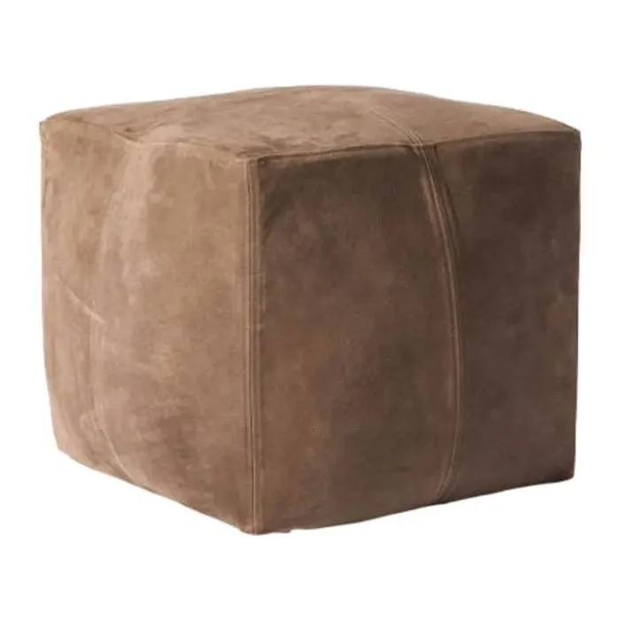 Muubs Bronx Puf H 50 x B 50 cm - Metal/ruskind - Brun