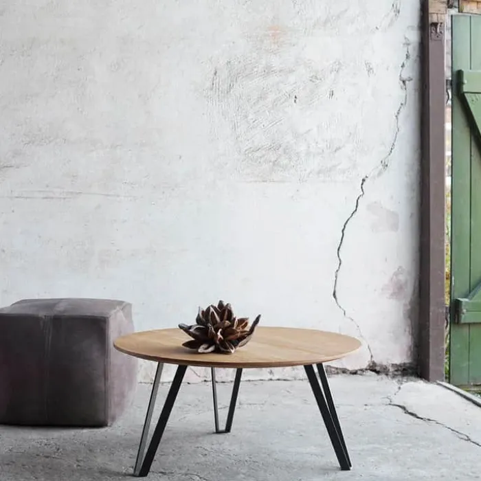 Muubs Bronx Puf H 50 x B 50 cm - Metal/ruskind - Brun