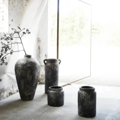 Muubs Echo Krukke Ø 45 x H 80 cm - Terrakotta - Grå