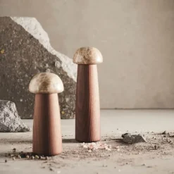 Muubs Yami Kværn H 20 cm - Carboniseret asketre/marmor - Natur