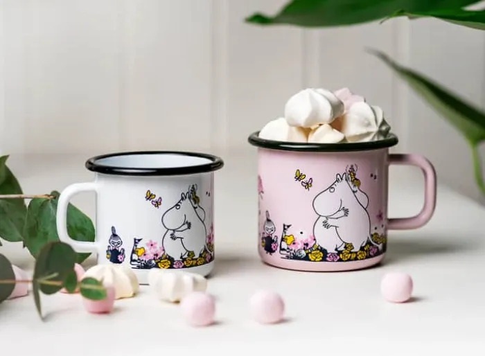 Muurla Moomin Krus - Hug 37 cl - Emaljeret stål - Lyserød