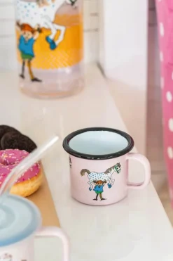Muurla Pippi Krus - Pippi & Hesten 15 cl - Emaljeret stål - Lyserød