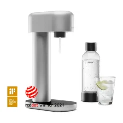 MySoda Ruby Sodavandsmaskine Inkl. 1 kulsyrepatron samt 2 vandflasker - Aluminium - Silver