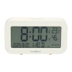 Nedis Digitalt Vækkeur H 7,7 x B 13,7 x L 3,5 cm - Plastik - Hvid