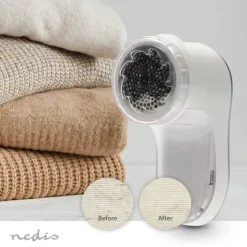 Nedis Fnugfjerner Genopladelig - Hvid