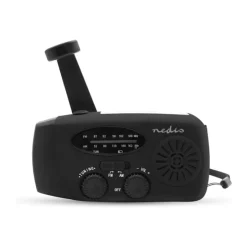Nedis Nødradio Genopladelig - Powerbank funktion - Sort