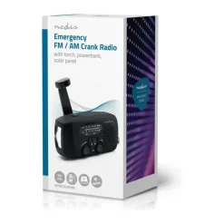 Nedis Nødradio Genopladelig - Powerbank funktion - Sort