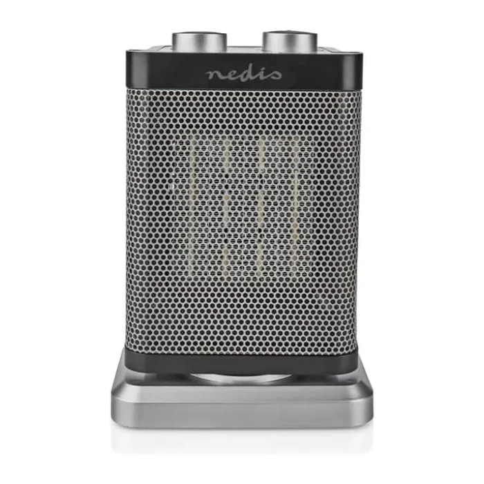 Nedis Varmeblæser H 24,1 x B 16,7 cm - 2 varmefunktioner - Grå