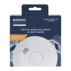 Nordic Q Optisk røg og varmealarm +85 db - Hvid