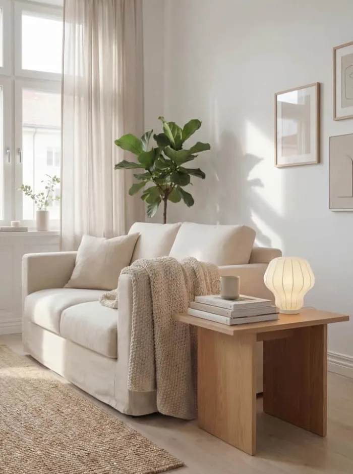 Novoform Motala Cocoon Bordlampe Ø 21 x H 21 cm - Plastik/stål - Hvid