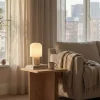 Novoform Tokyo Bordlampe Ø 16 x H 30 cm - Travertin/stål - Beige