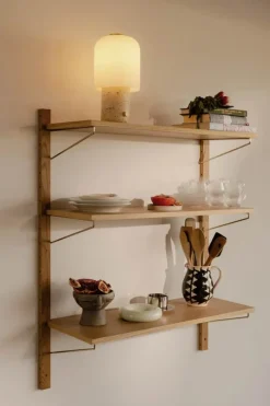 Novoform Tokyo Bordlampe Ø 16 x H 30 cm - Travertin/stål - Beige