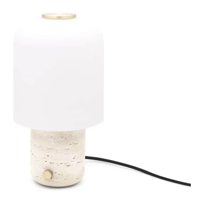 Novoform Tokyo Bordlampe Ø 16 x H 30 cm - Travertin/stål - Beige
