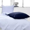omhu Chambre Sengetøj B 140 x L 220 cm - Økologisk bomuld - Lyseblå/navy