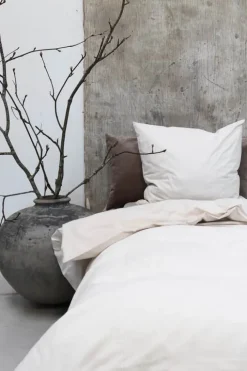 omhu Mini Strib Sengetøj B 140 x L 200 cm - Økologisk bomuld - Sand