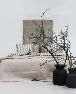 omhu Sengetæppe B 260 x L 260 cm - Økologisk bomuld/percale vævning - Mud