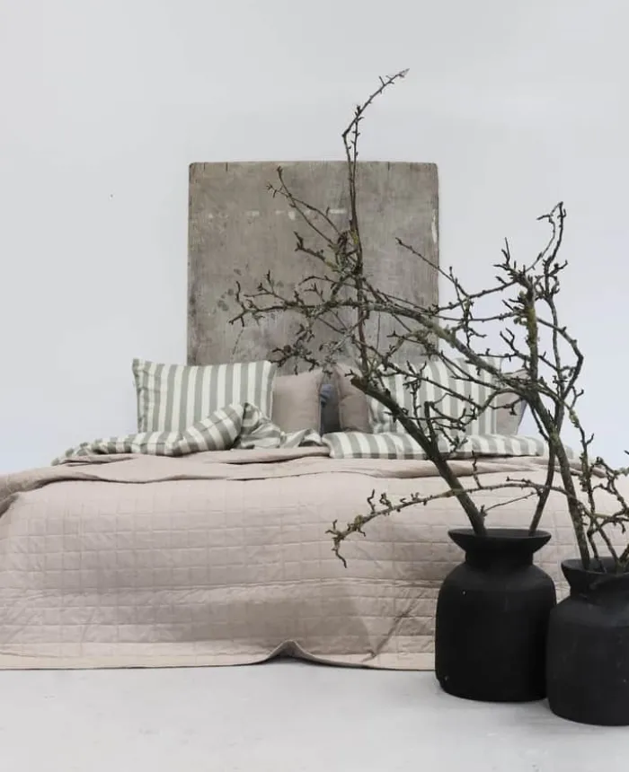 omhu Sengetæppe B 260 x L 260 cm - Økologisk bomuld/percale vævning - Mud