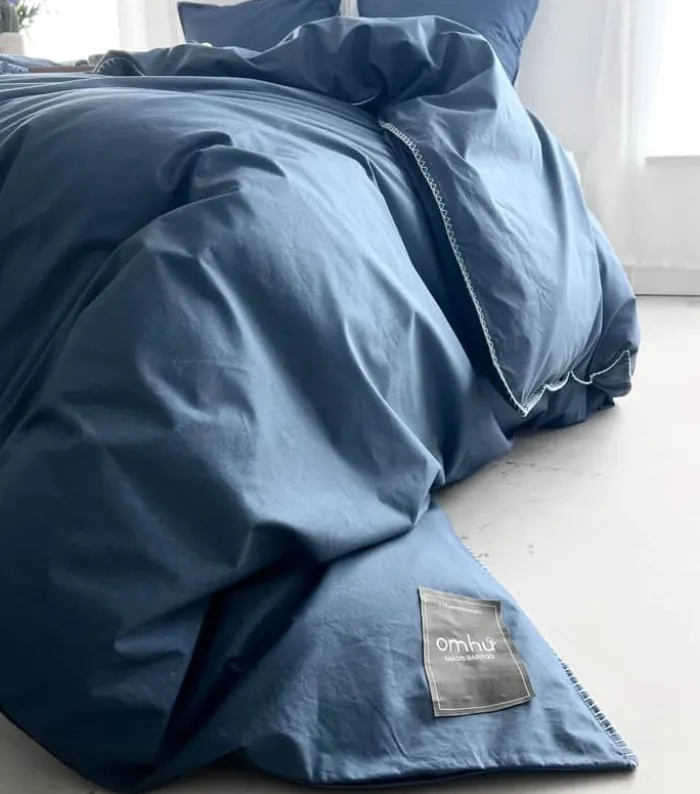omhu x Mads Barfod Edge Sengetøj B 140 x L 200 cm - Bomuld - Ocean